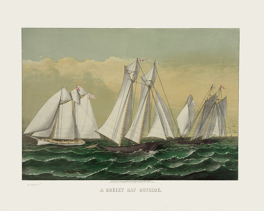 Three Schooner Archival Reproduction Art Print