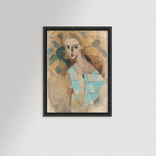 Blue Checked Dress Archival Reproduction Art Print