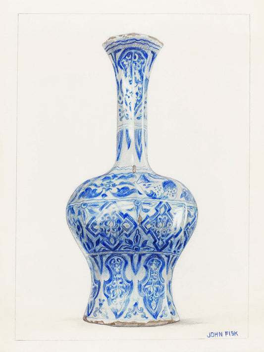 Chinoiserie Vase Archival Reproduction Art Print
