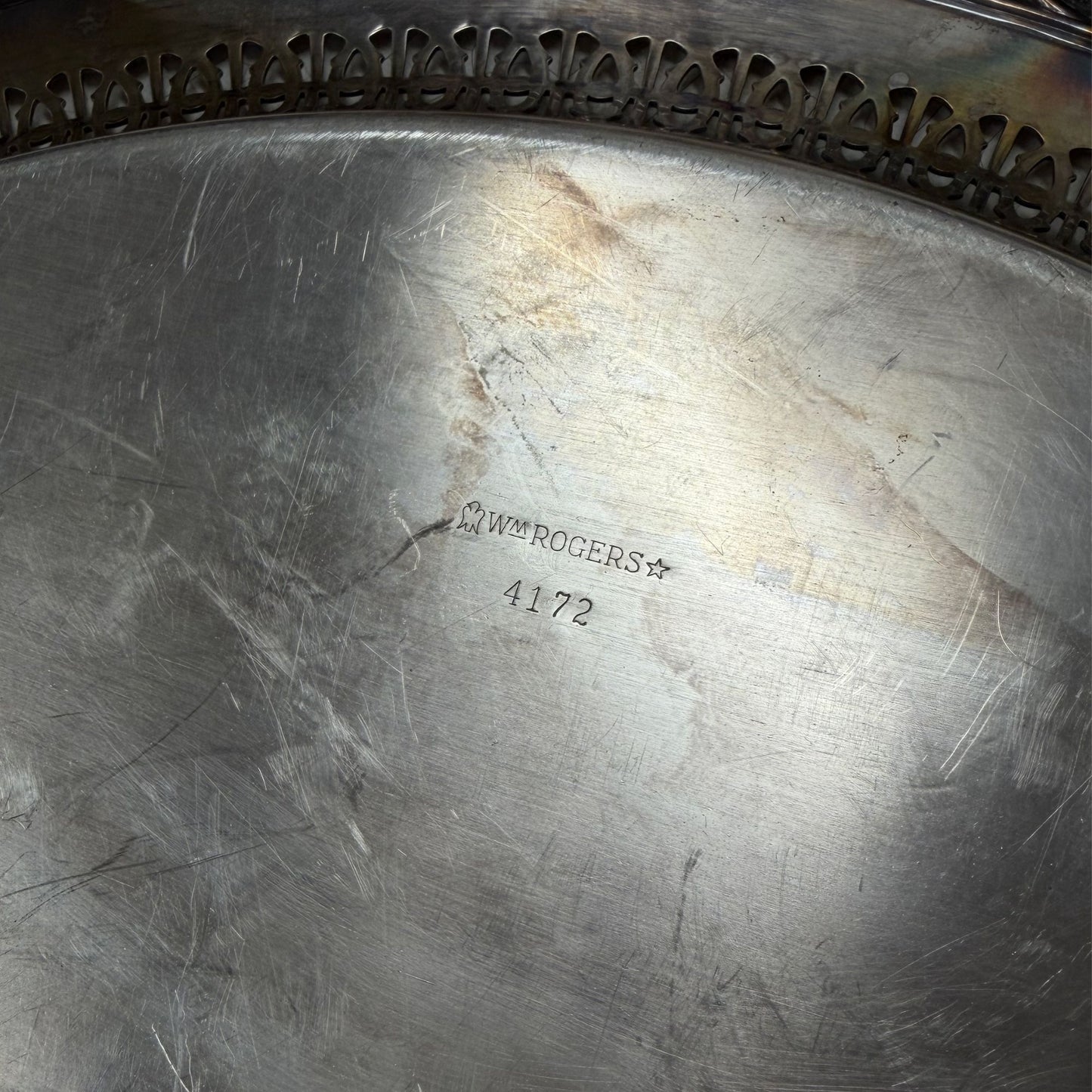 Wm. Rogers Silver Round Tray