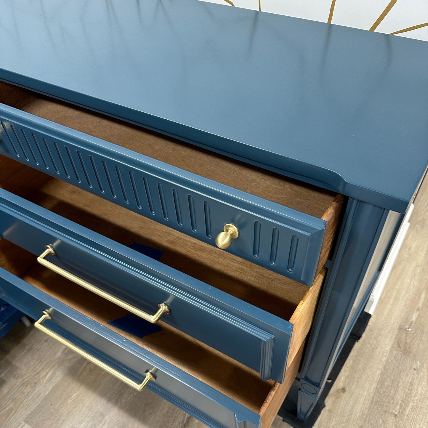 "Hugo" Vintage Lowboy Dresser / Satin Lacquer Finish