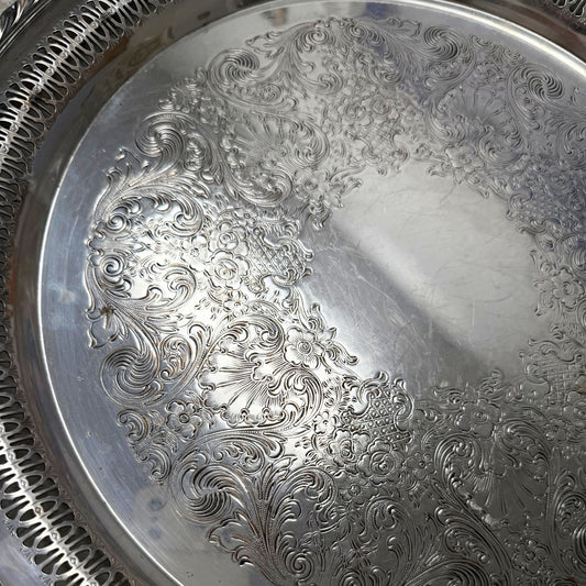 Wm. Rogers Silver Round Tray
