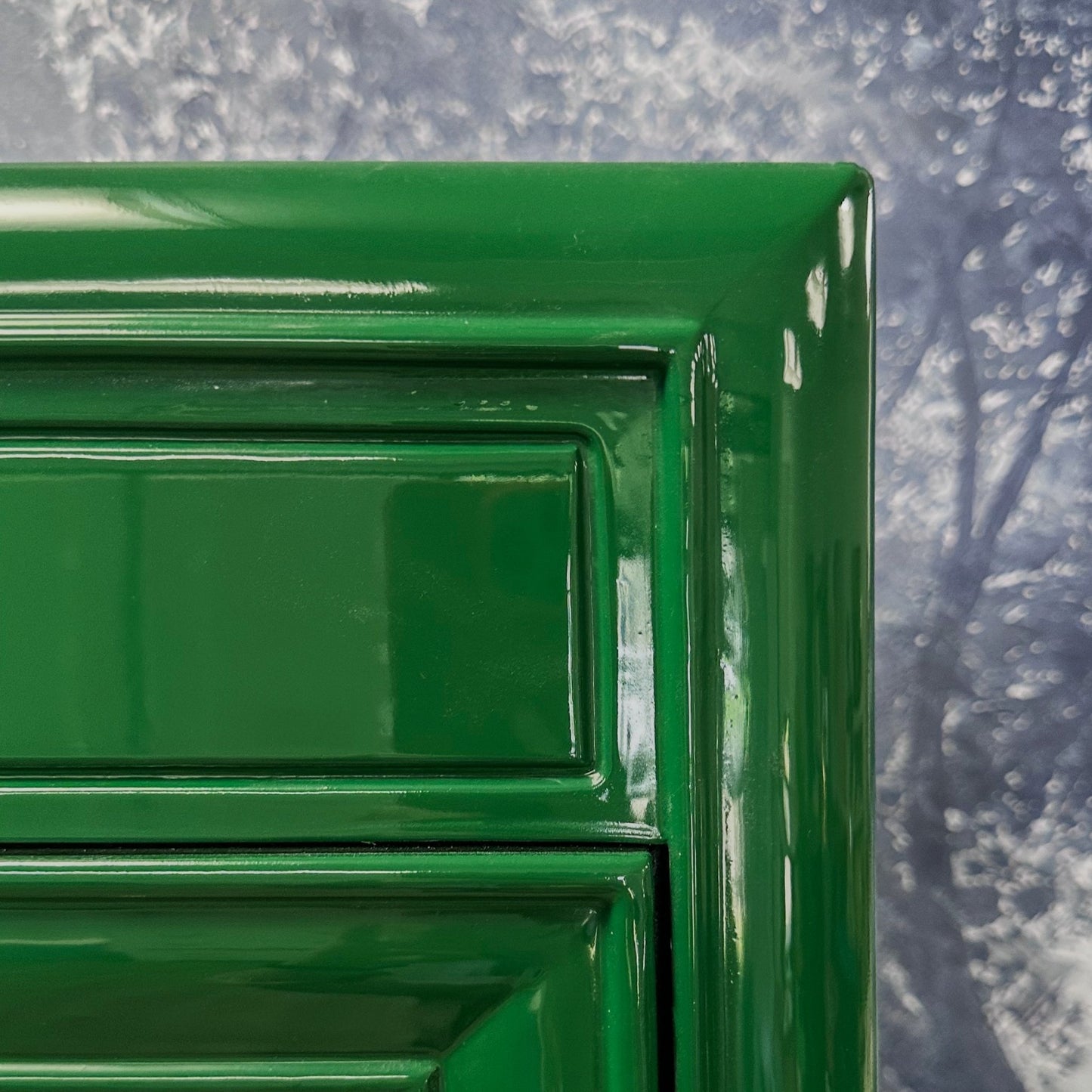 Delaney / China Cabinets & Hutches lacquered green high gloss finish. Custom lacquer services. - Casey Grace Studio, LLC