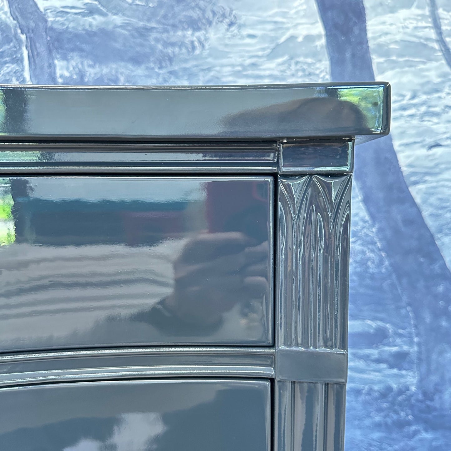 Diana / Dressers / Lowboys lacquered dark navy high gloss finish. Custom lacquer finishing available. - Casey Grace Studio, LLC