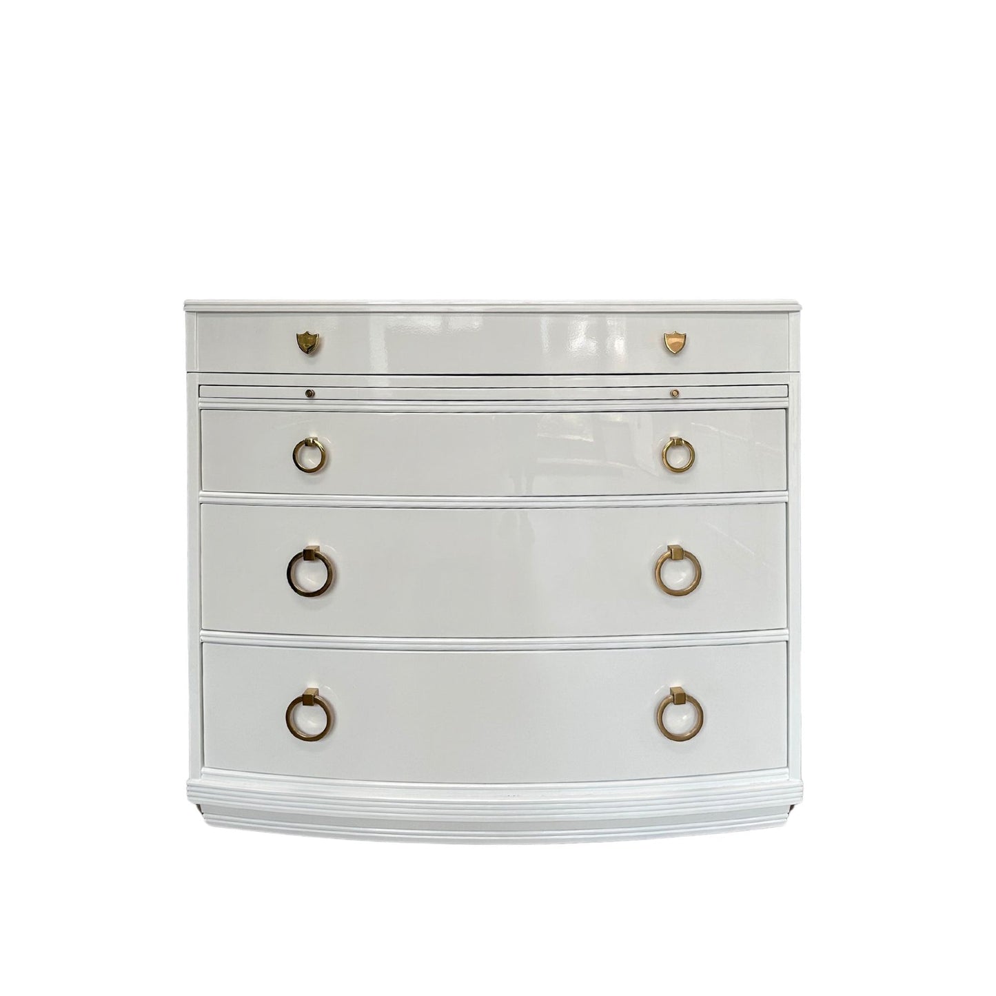 Freya / Desks lacquered in a high gloss white finish with contrast mint interior and mint/green drawer lining. Custom lacquer finishing services available. - Casey Grace Studio, LLC