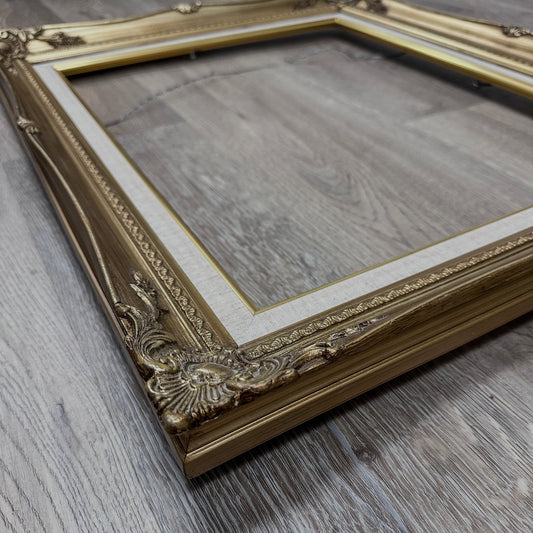 Ornate Picture Frame w/Linen Liner for 16 x 20 Inch Art / Decor - Casey Grace Studio, LLC