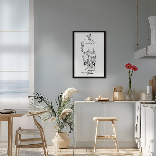 Paul Klee Abstract Queen Figure Sketch - Casey Grace Studio, LLC