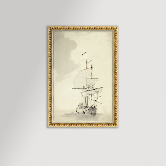 Vintage Sepia - Toned Ship Art Print / Art Prints - Casey Grace Studio, LLC