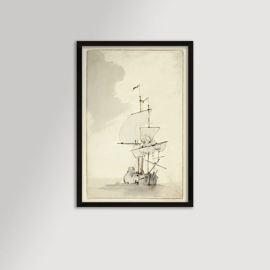 Vintage Sepia - Toned Ship Art Print / Art Prints - Casey Grace Studio, LLC