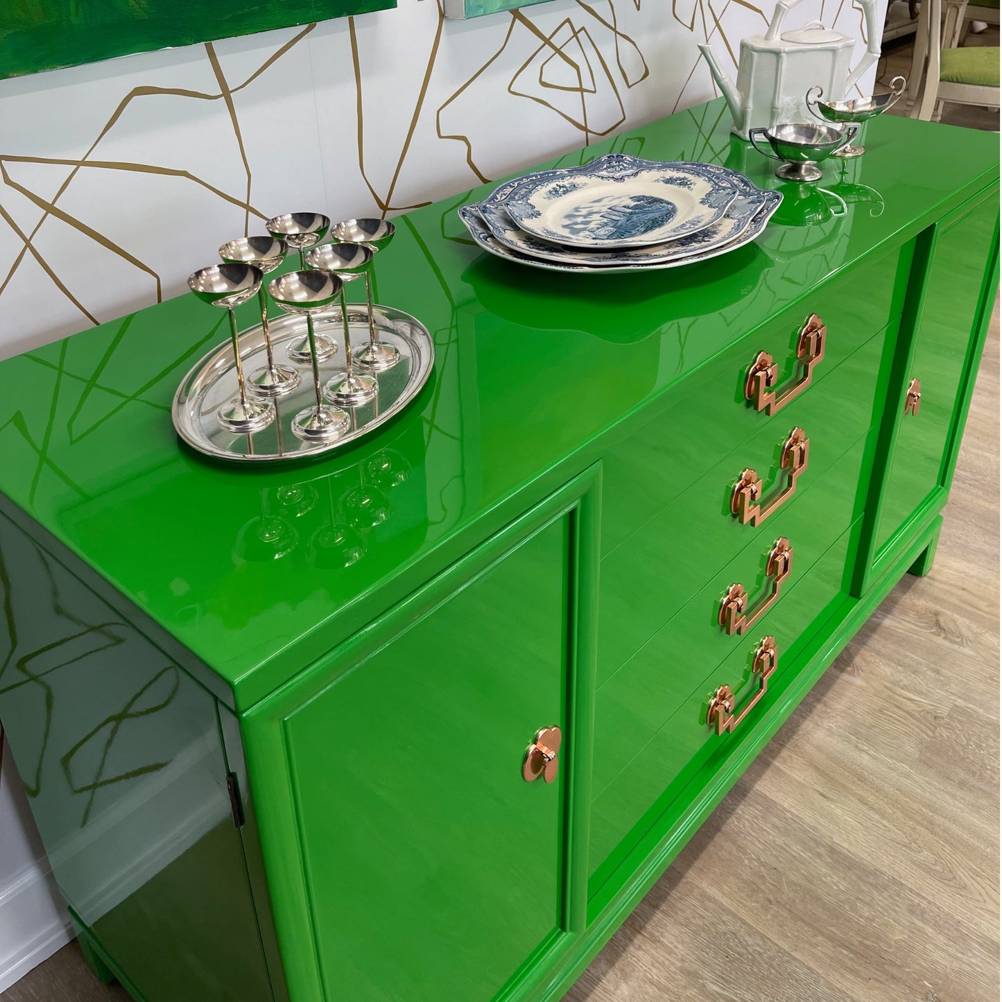 "Avery" Landstrom Chinoiserie Buffet - Casey Grace Studio, LLC