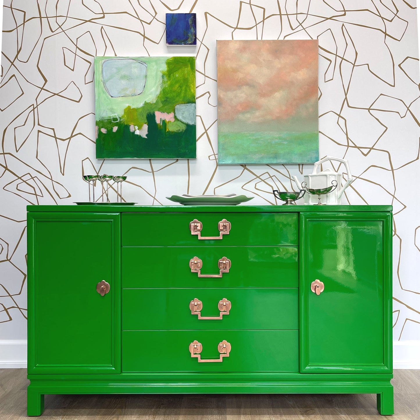 "Avery" Landstrom Chinoiserie Buffet - Casey Grace Studio, LLC