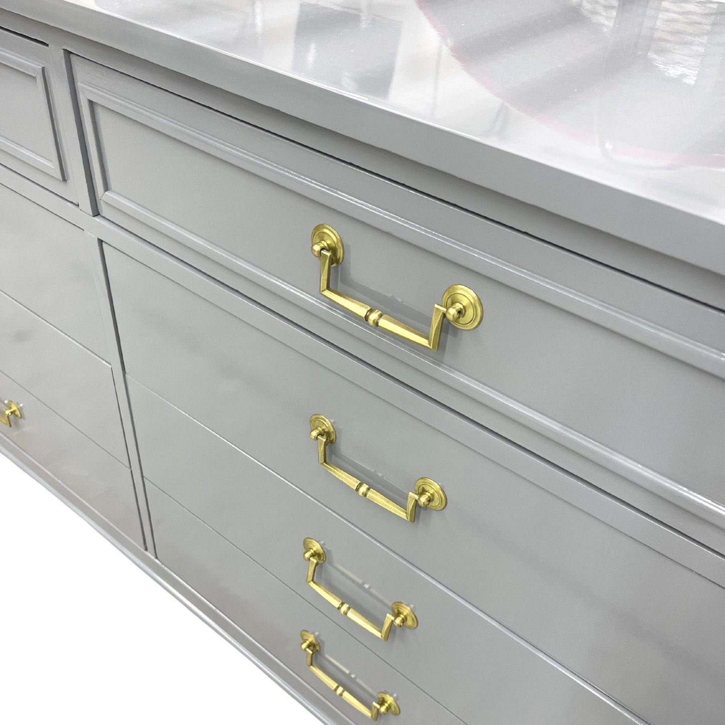 Benson / Dressers / Lowboys, lacquered grey vintage dresser - Casey Grace Studio, LLC