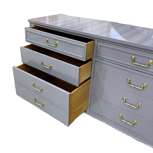 Benson / Dressers / Lowboys, lacquered grey vintage dresser - Casey Grace Studio, LLC