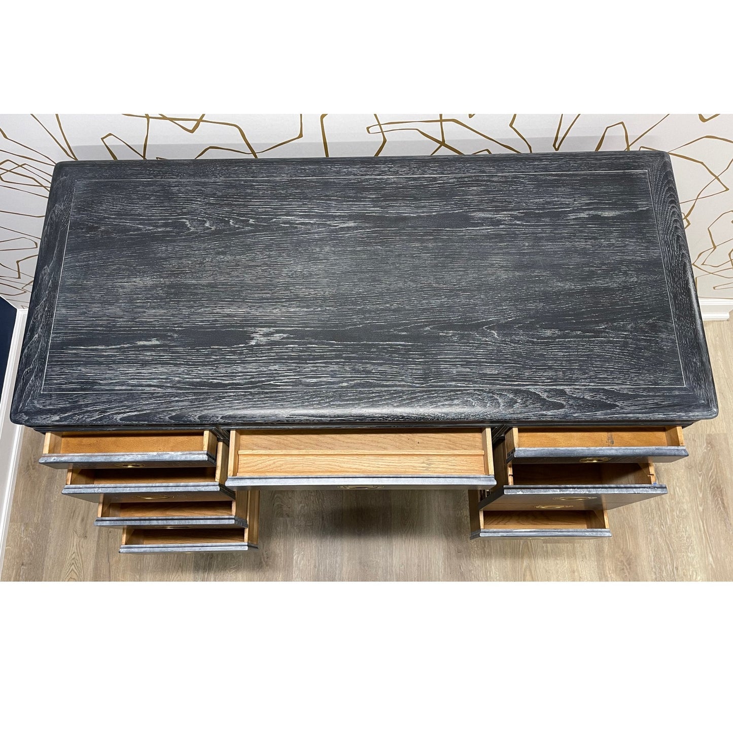 Bentley / Desks rescued and refinished in a black ceruse technique. Custom lacquer finishing available. - Casey Grace Studio, LLC