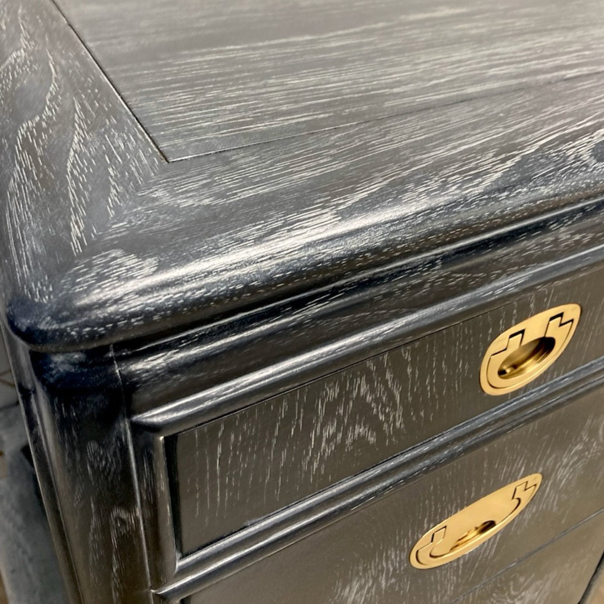Bentley / Desks rescued and refinished in a black ceruse technique. Custom lacquer finishing available. - Casey Grace Studio, LLC