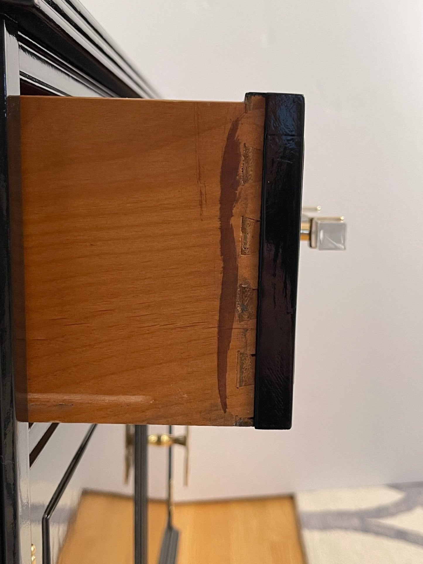 Betty / Buffets & Sideboards lacquered black and finished with polished brass Modern Matter hardware. Custom lacquer finishing services available. - Casey Grace Studio, LLC
