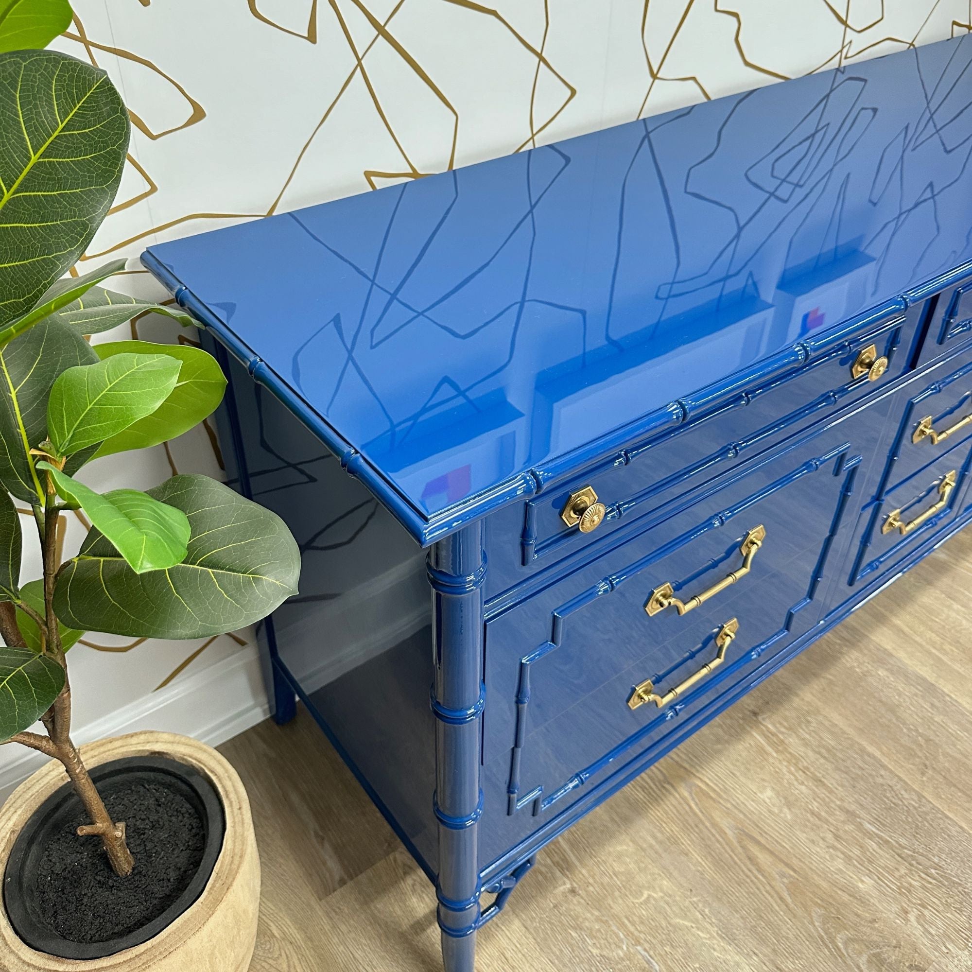 "Brianna" Faux Bamboo Thomasville Dresser / Buffet - Casey Grace Studio, LLC