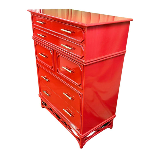 Candice / Dressers / HIghboys lacquered red and finished in high gloss. Custom lacquer finishing services available. - Casey Grace Studio, LLC