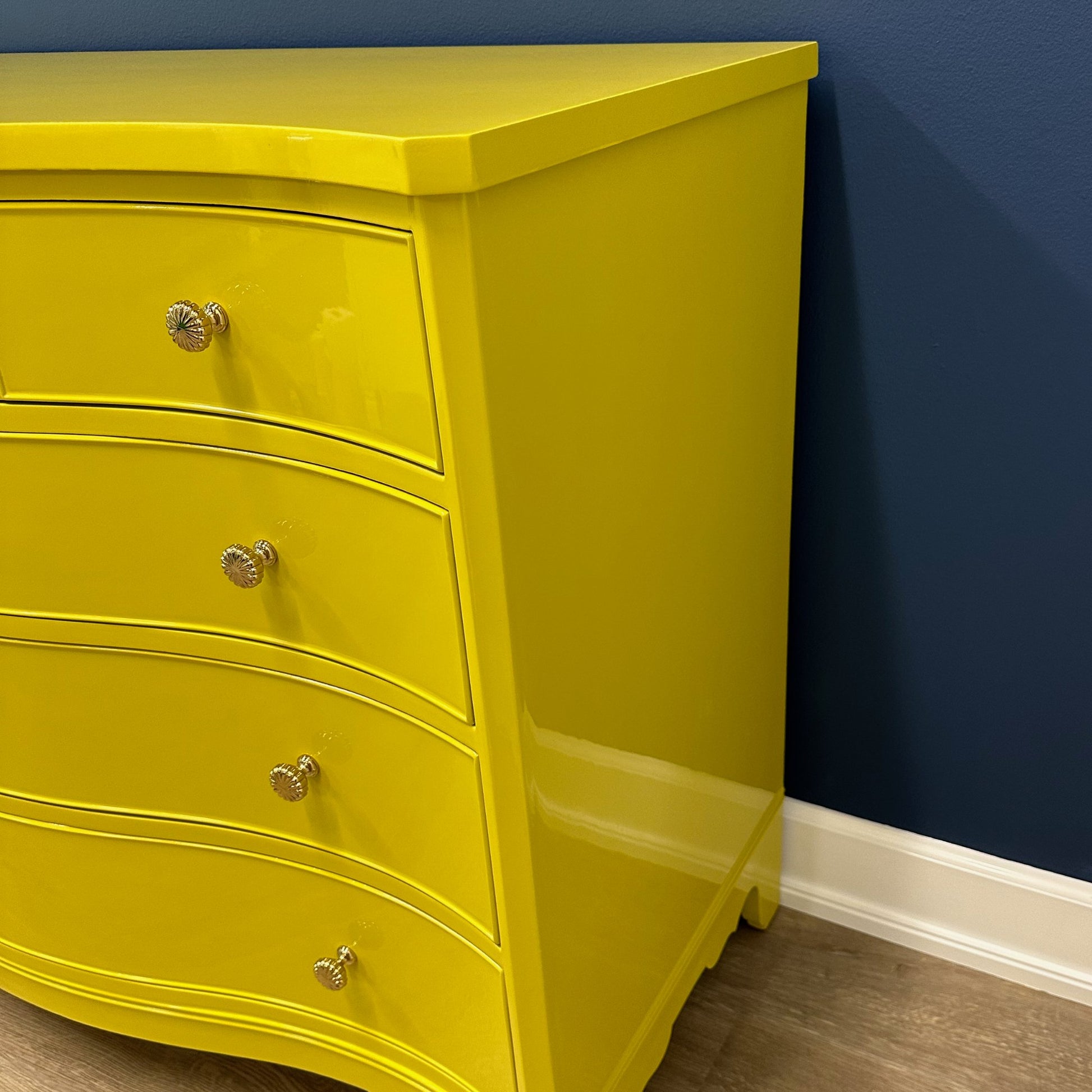“Clara” Morganton Serpentine Dresser - Casey Grace Studio, LLC Antique furniture, Home Furniture, Reclaimed furniture, Custom furniture, Painted furniture, Upcycled furniture, Unique furniture, Maximalist décor, Vintage furniture, Reclaimed, refurbished, lacquered furniture, lacquer furniture, Painted furniture, Painted antique furniture, Furniture Refinishing, Second Hand Furniture