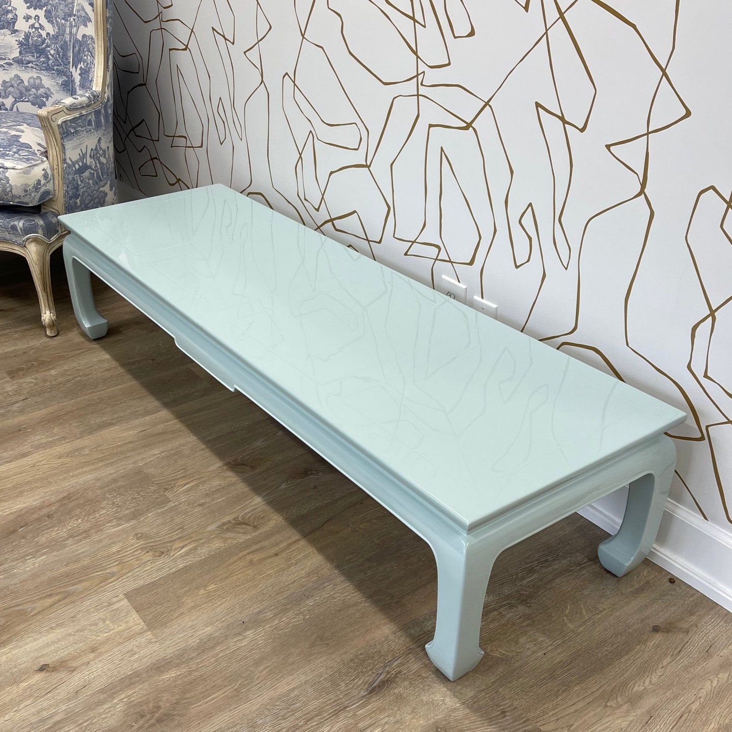 Gilligan / Coffee Tables lacquered in Gossamer Blue in our high gloss. Custom lacquer finishing services available. - Casey Grace Studio, LLC