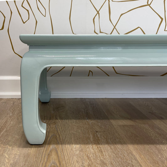 Gilligan / Coffee Tables lacquered in Gossamer Blue in our high gloss. Custom lacquer finishing services available. - Casey Grace Studio, LLC