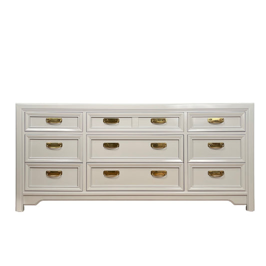 Graham / Dressers / Lowboys lacquered in a high gloss soft grey. Custom lacquer finishing services available. - Casey Grace Studio, LLC