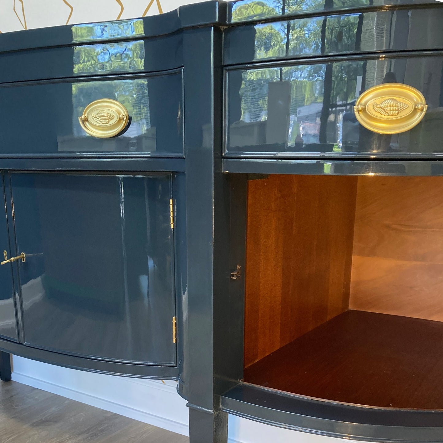 "Isabelle" Navy Lacquered Buffet