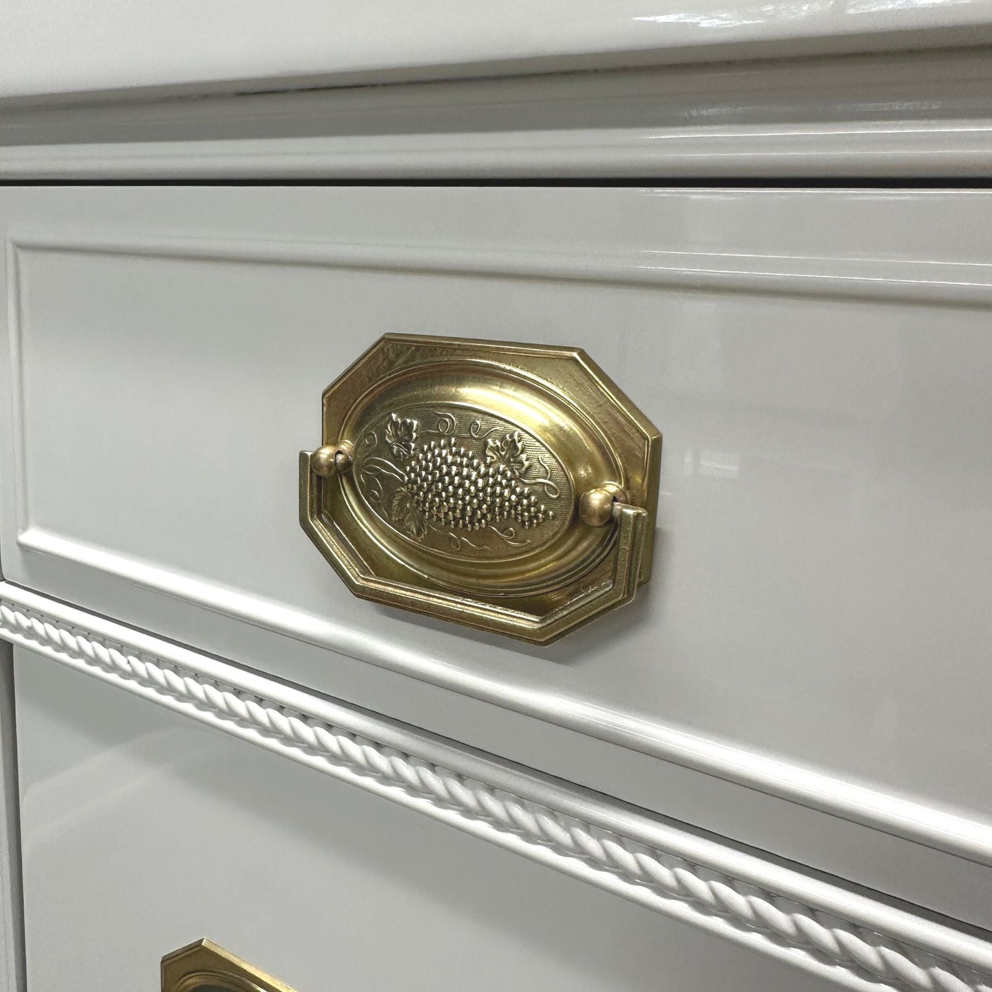 "Samantha" Lacquered Grey Tallboy
