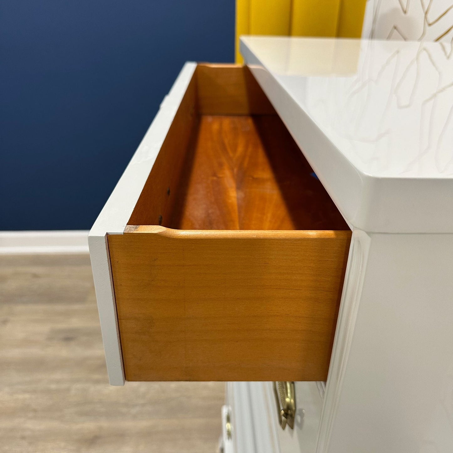 "Samantha" Lacquered Grey Tallboy