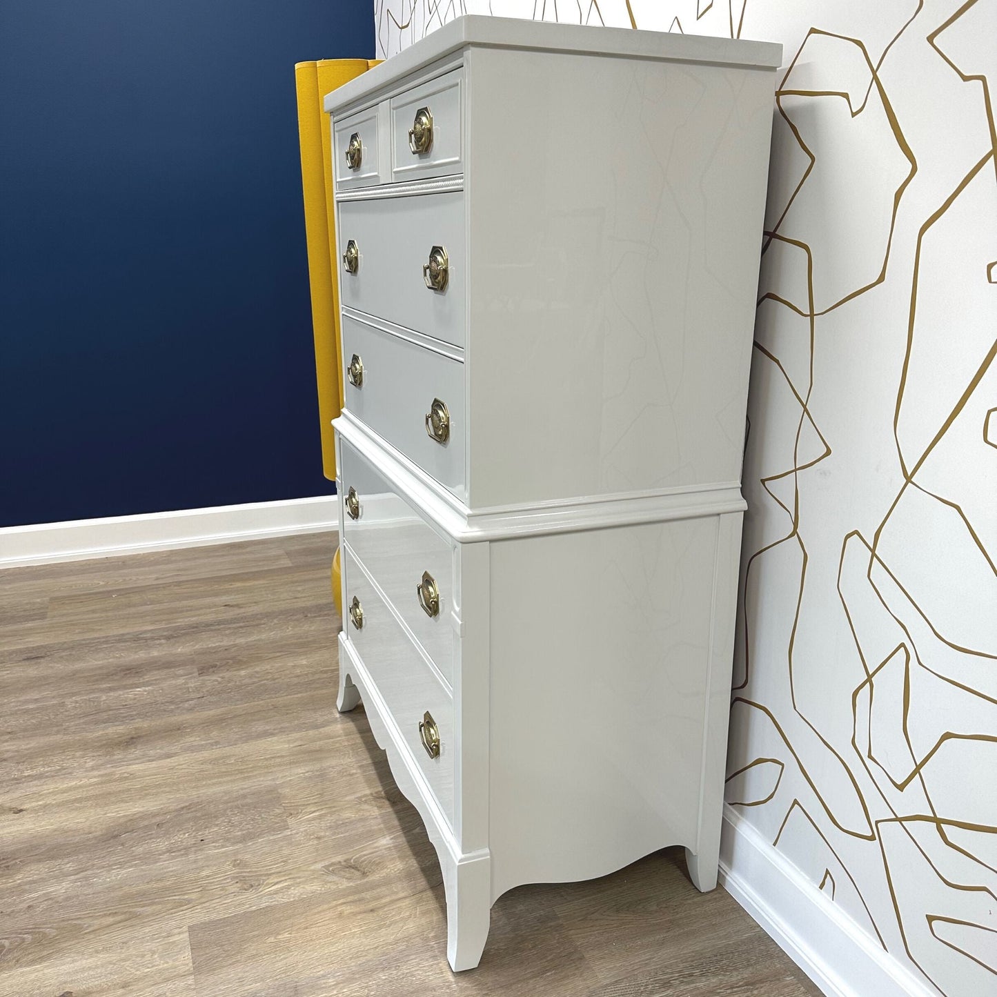 "Samantha" Lacquered Grey Tallboy
