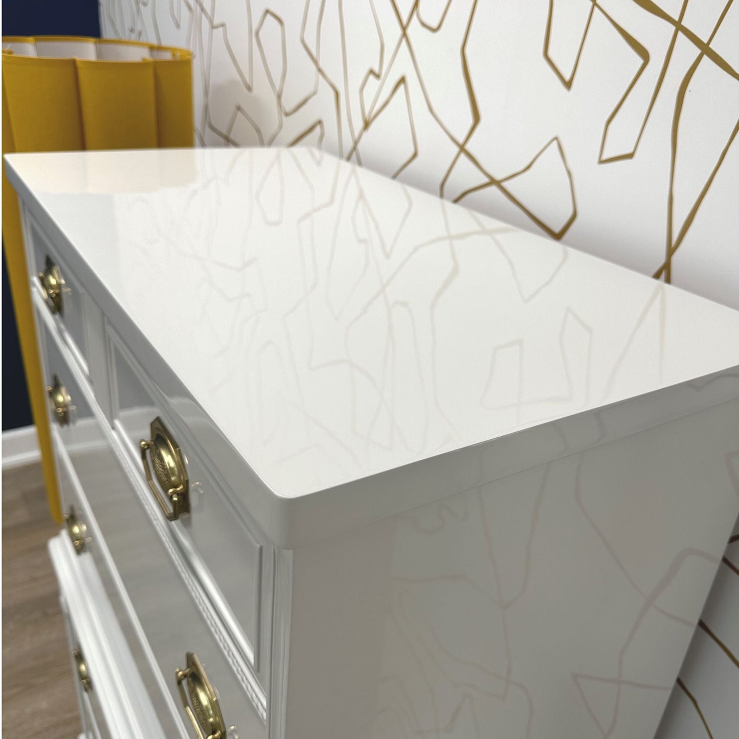 "Samantha" Lacquered Grey Tallboy