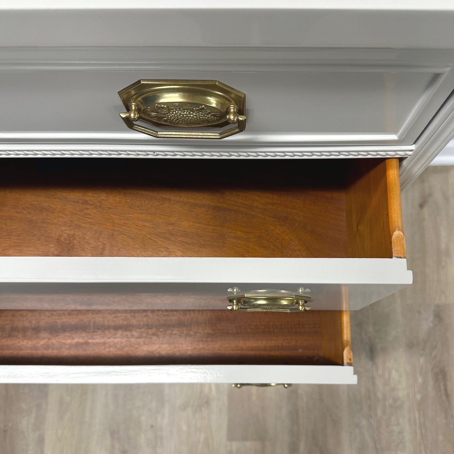 "Samantha" Lacquered Grey Tallboy