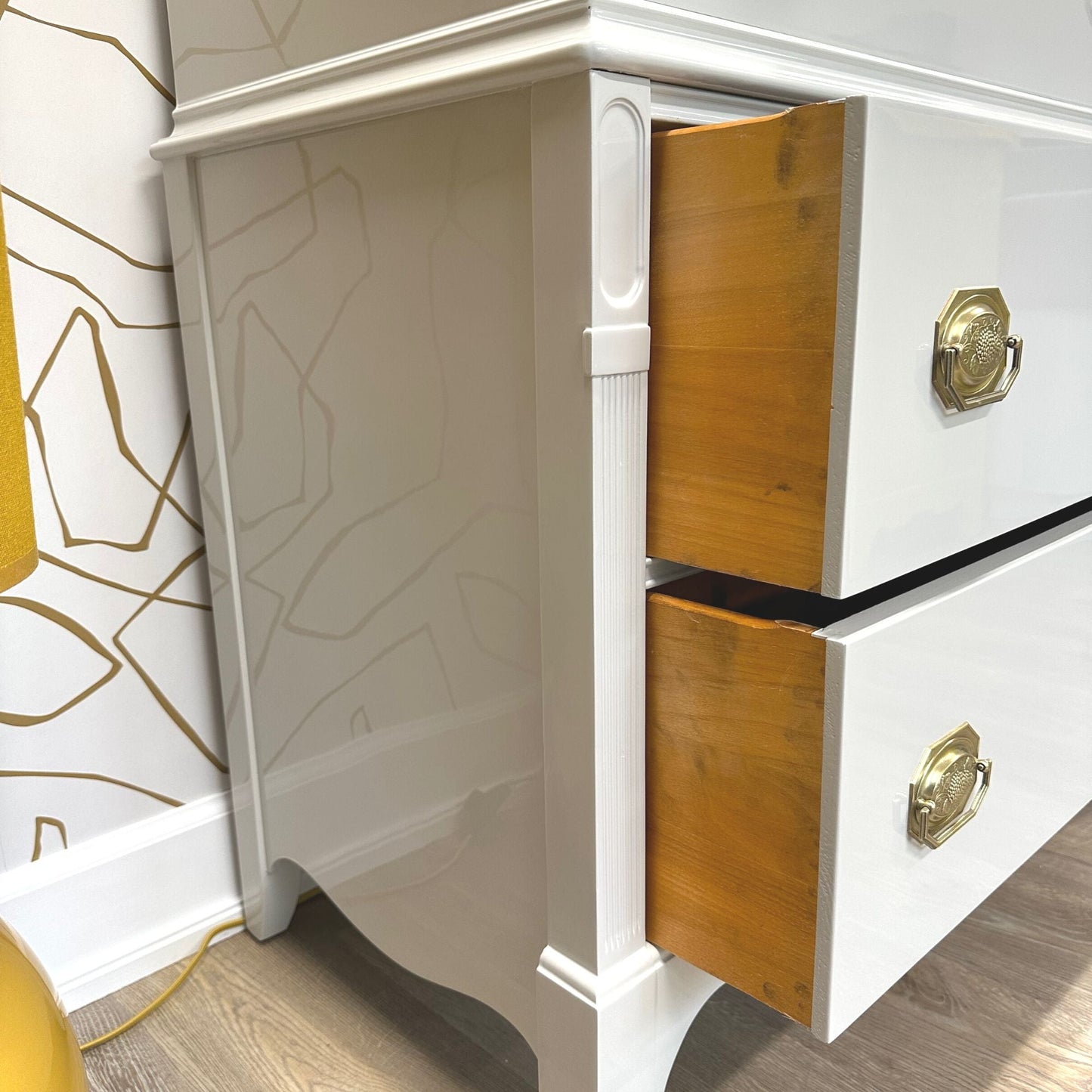 "Samantha" Lacquered Grey Tallboy
