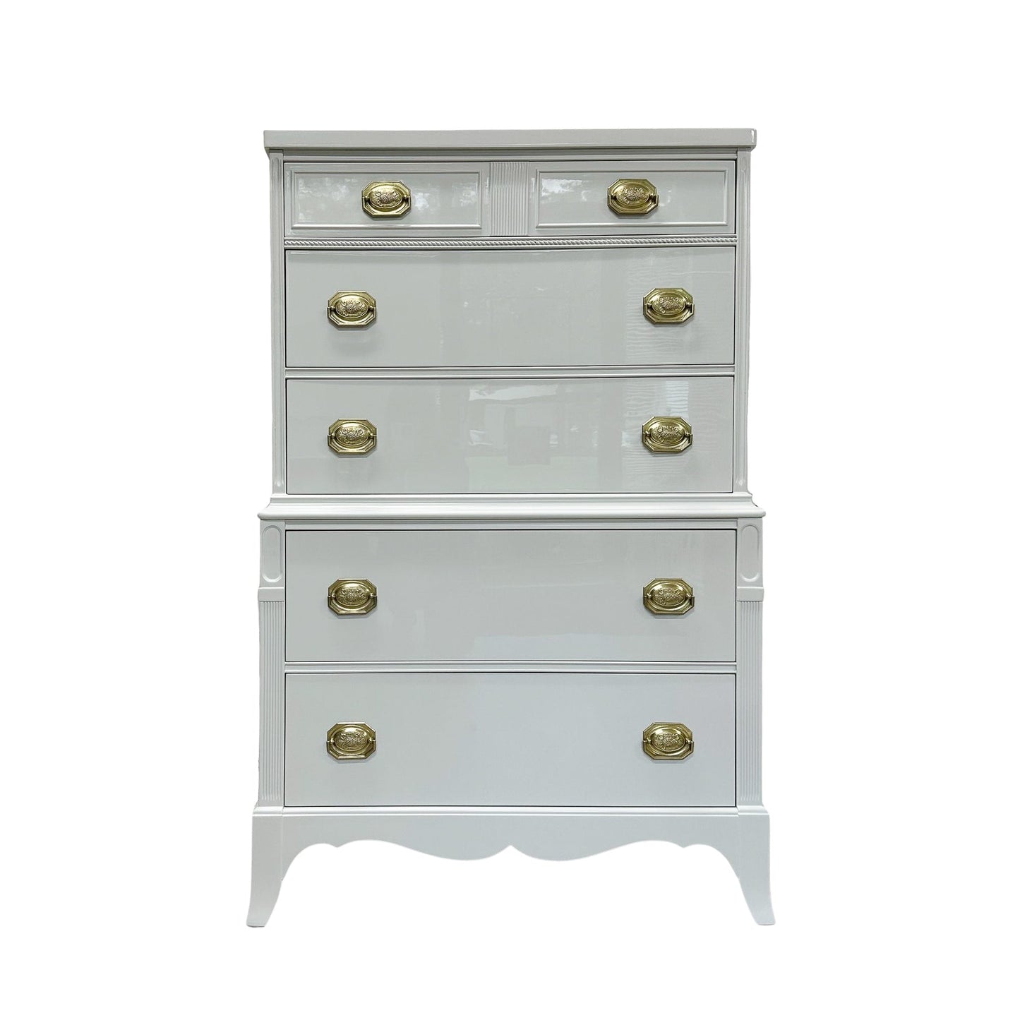 "Samantha" Lacquered Grey Tallboy