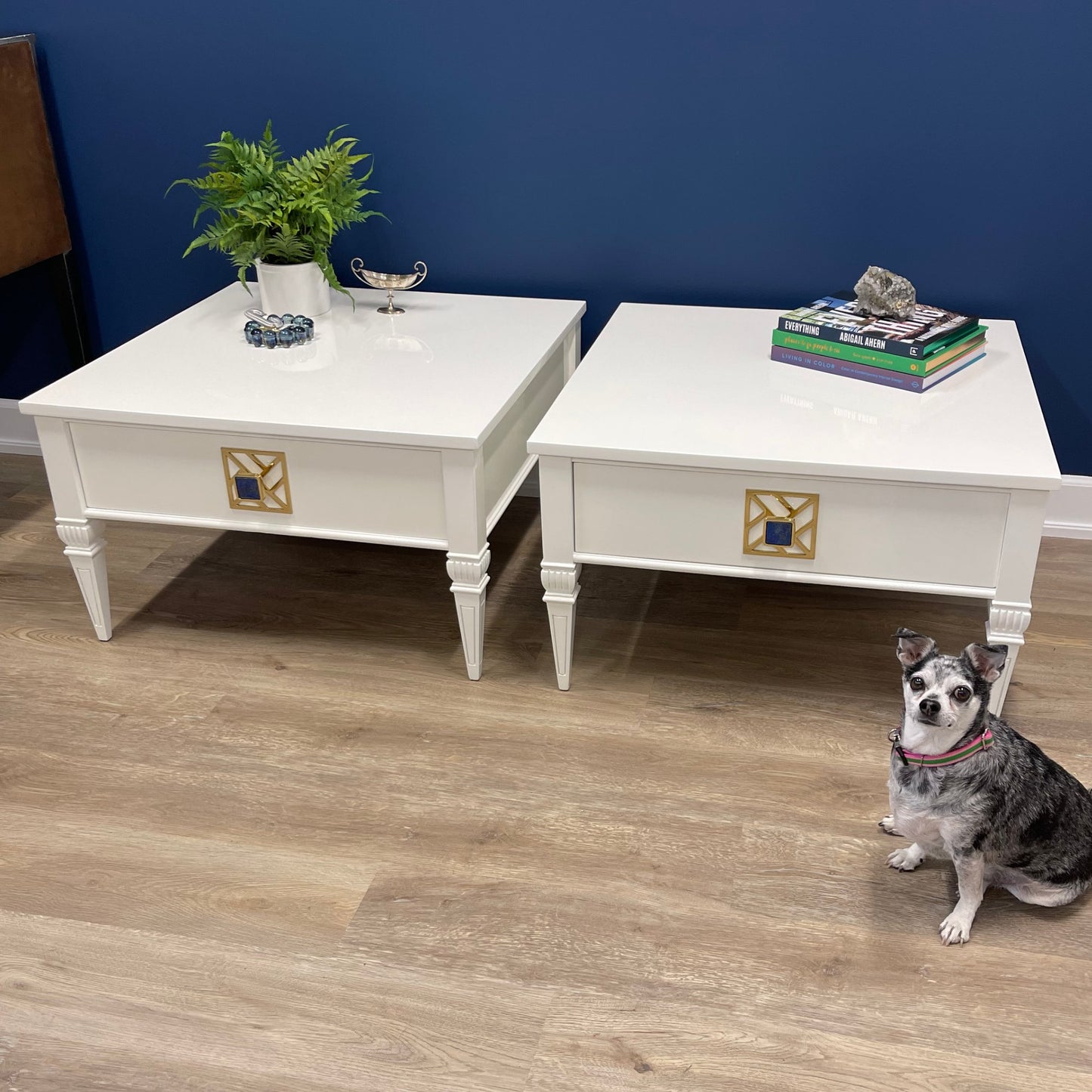 "The Beverlys" Bassett White End / Wide Table Pair
