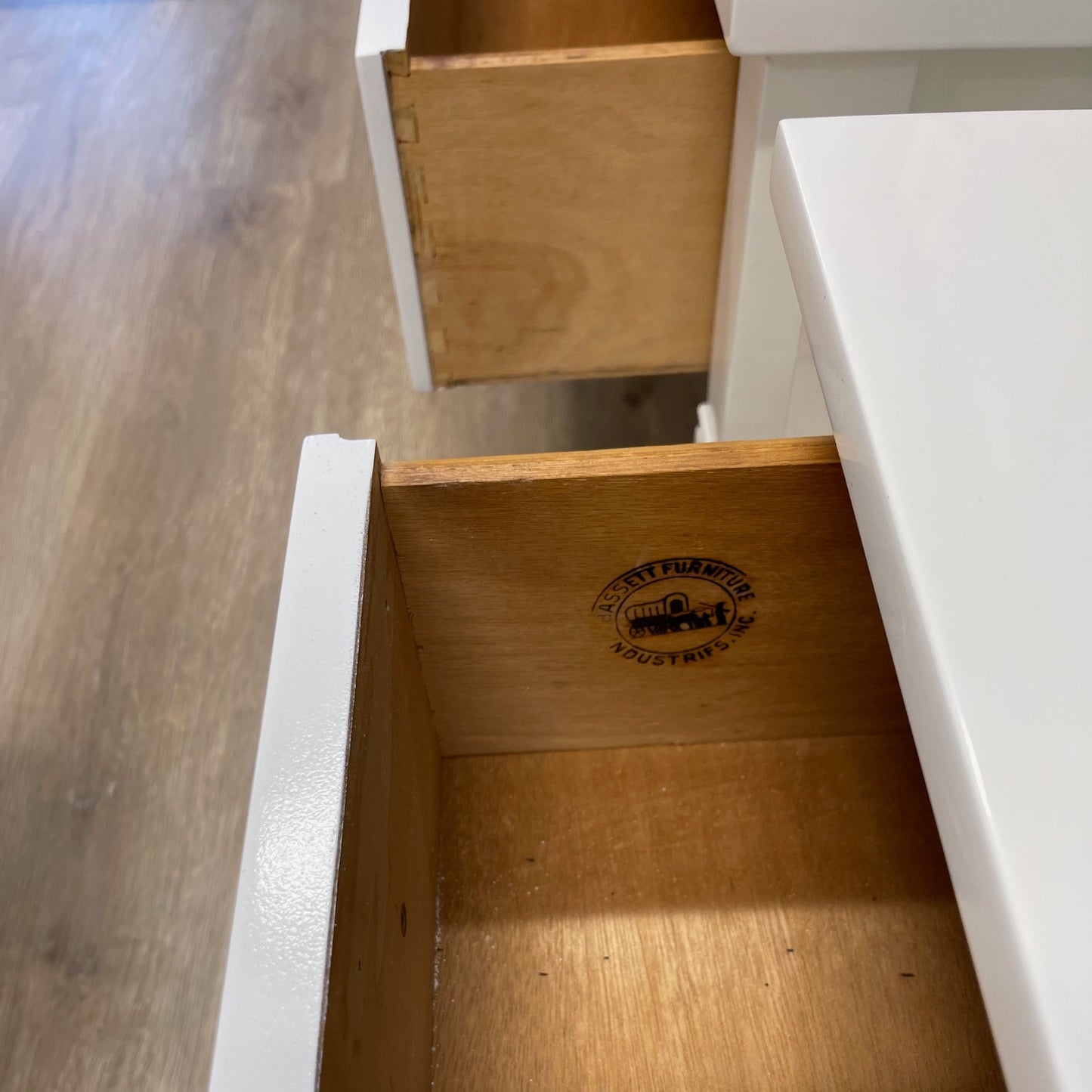"The Beverlys" Bassett White End / Wide Table Pair