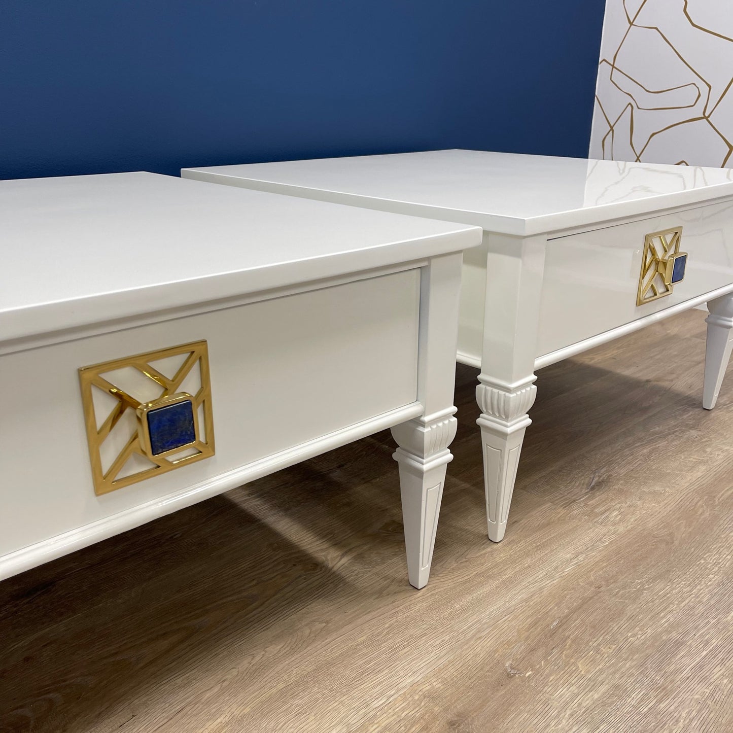 "The Beverlys" Bassett White End / Wide Table Pair