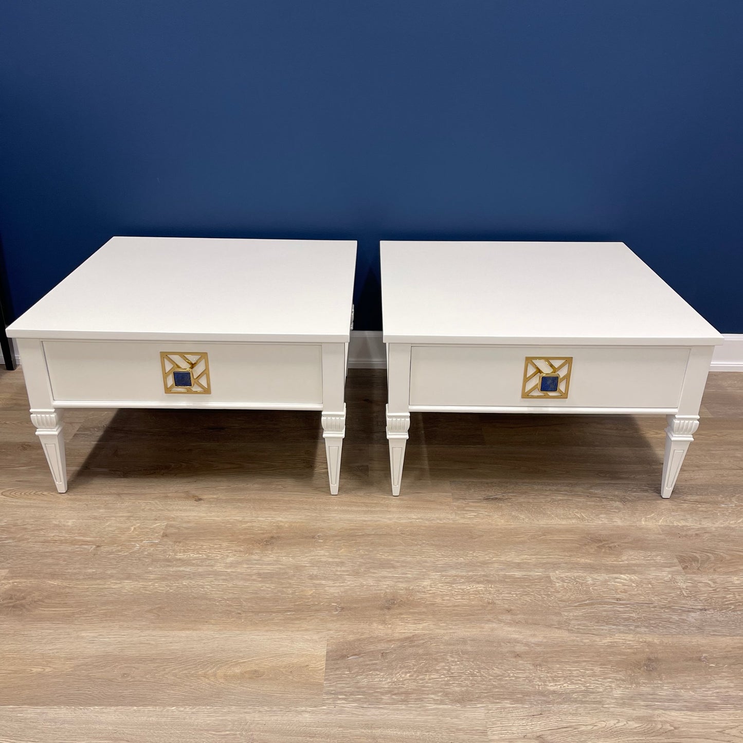 "The Beverlys" Bassett White End / Wide Table Pair
