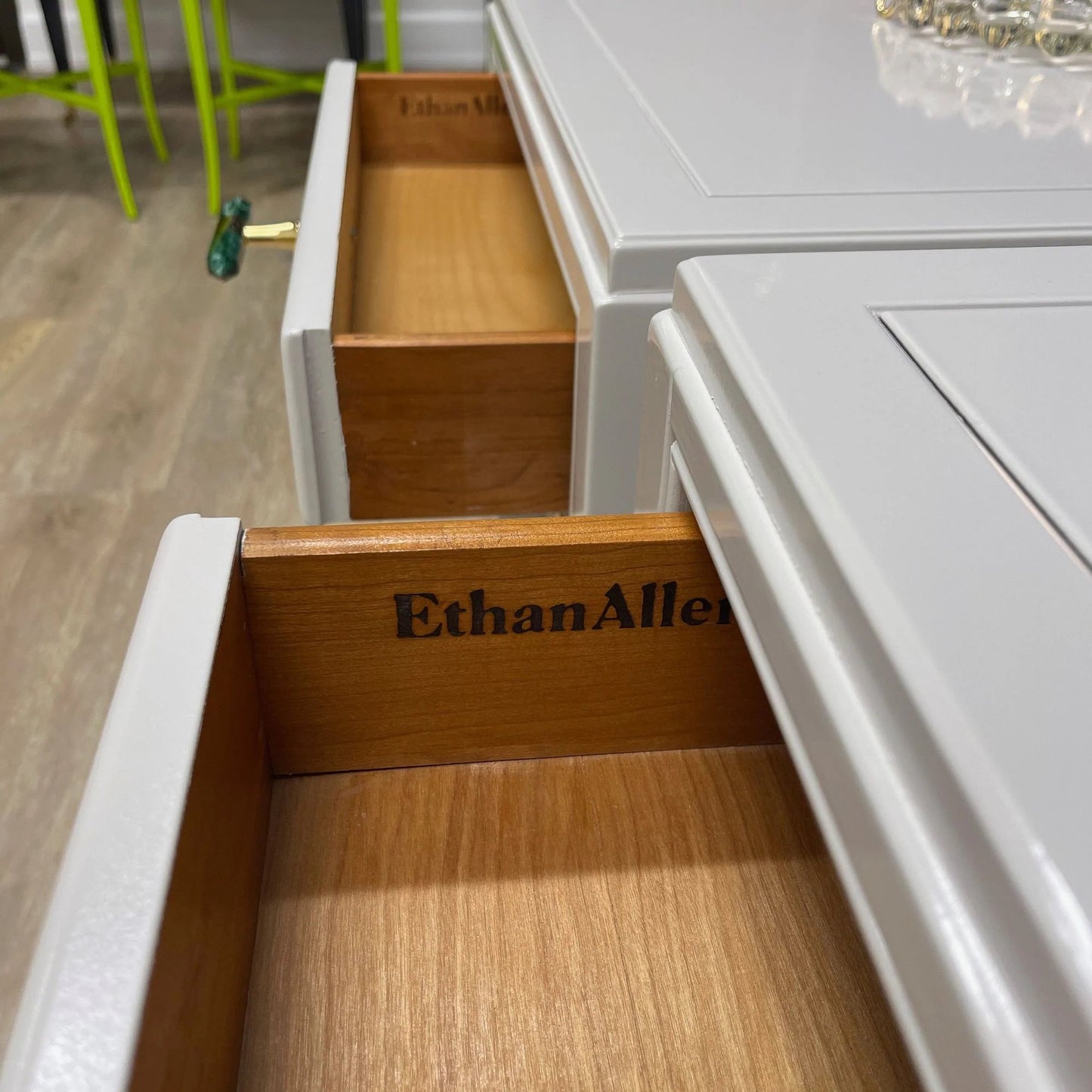 "The Bristols" HIgh Gloss Greige End Tables