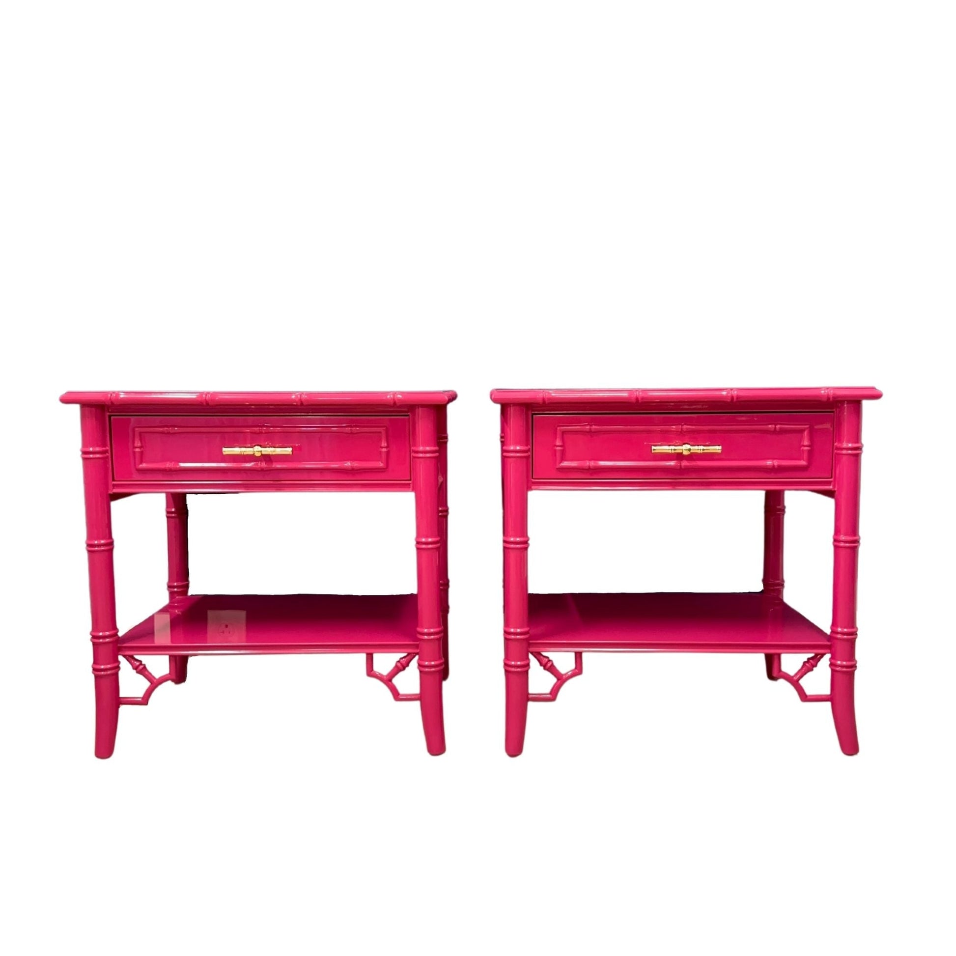 "The Greers" Thomasville Faux Bamboo Nightstand Set - Casey Grace Studio, LLC Antique furniture, Home Furniture, Reclaimed furniture, Custom furniture, Painted furniture, Upcycled furniture, Unique furniture, Maximalist décor, Vintage furniture, Reclaimed, refurbished, lacquered furniture, lacquer furniture, Painted furniture, Painted antique furniture, Furniture Refinishing, Second Hand Furniture