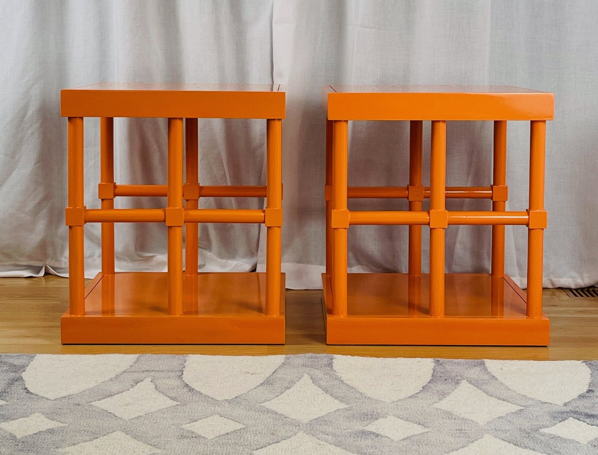 "The Heathers" Drexel Post-Modern Side Tables - rheirloomdesign - modern_vintage Antique furniture, Home Furniture, Reclaimed furniture, Custom furniture, Painted furniture, Upcycled furniture, Unique furniture, Maximalist décor, Vintage furniture, Reclaimed, refurbished, lacquered furniture, lacquer furniture, Painted furniture, Painted antique furniture, Furniture Refinishing, Second Hand Furniture
