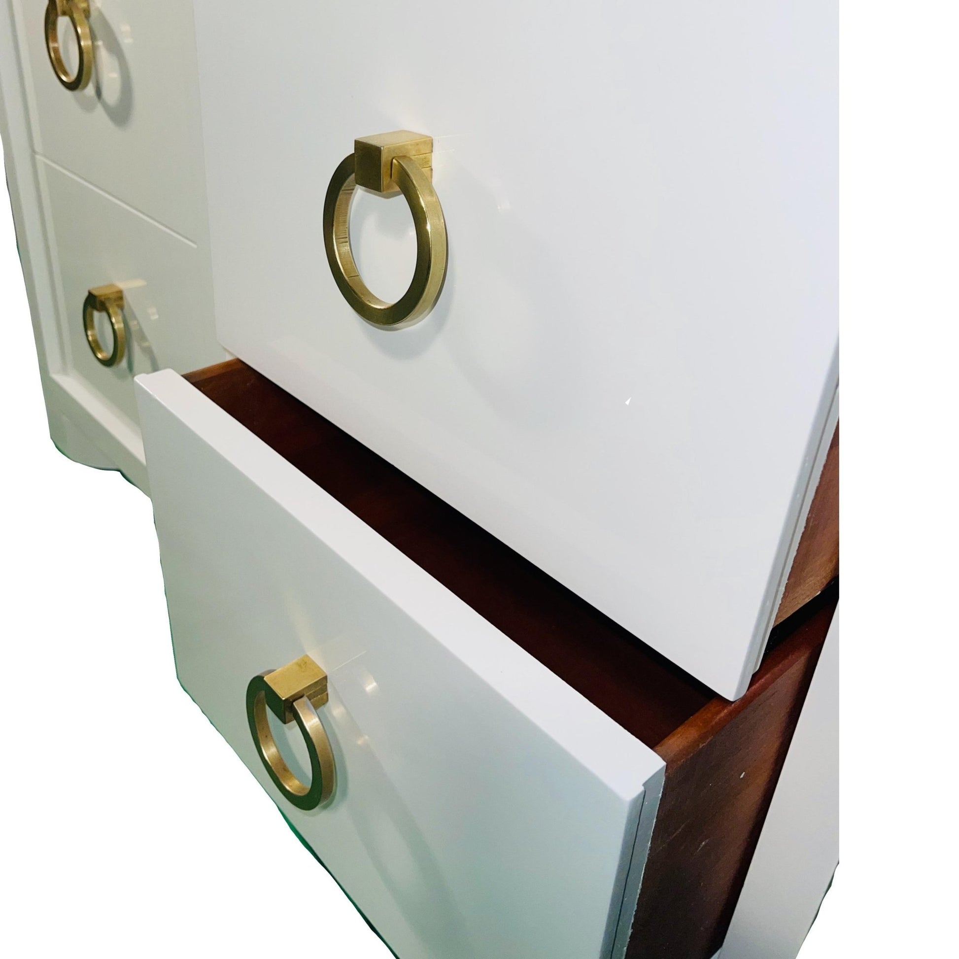 Vintage Mid-Century Nightstand Set Robsjohn Gibbings Style - Casey Grace Studio, LLC Antique furniture, Home Furniture, Reclaimed furniture, Custom furniture, Painted furniture, Upcycled furniture, Unique furniture, Maximalist décor, Vintage furniture, Reclaimed, refurbished, lacquered furniture, lacquer furniture, Painted furniture, Painted antique furniture, Furniture Refinishing, Second Hand Furniture