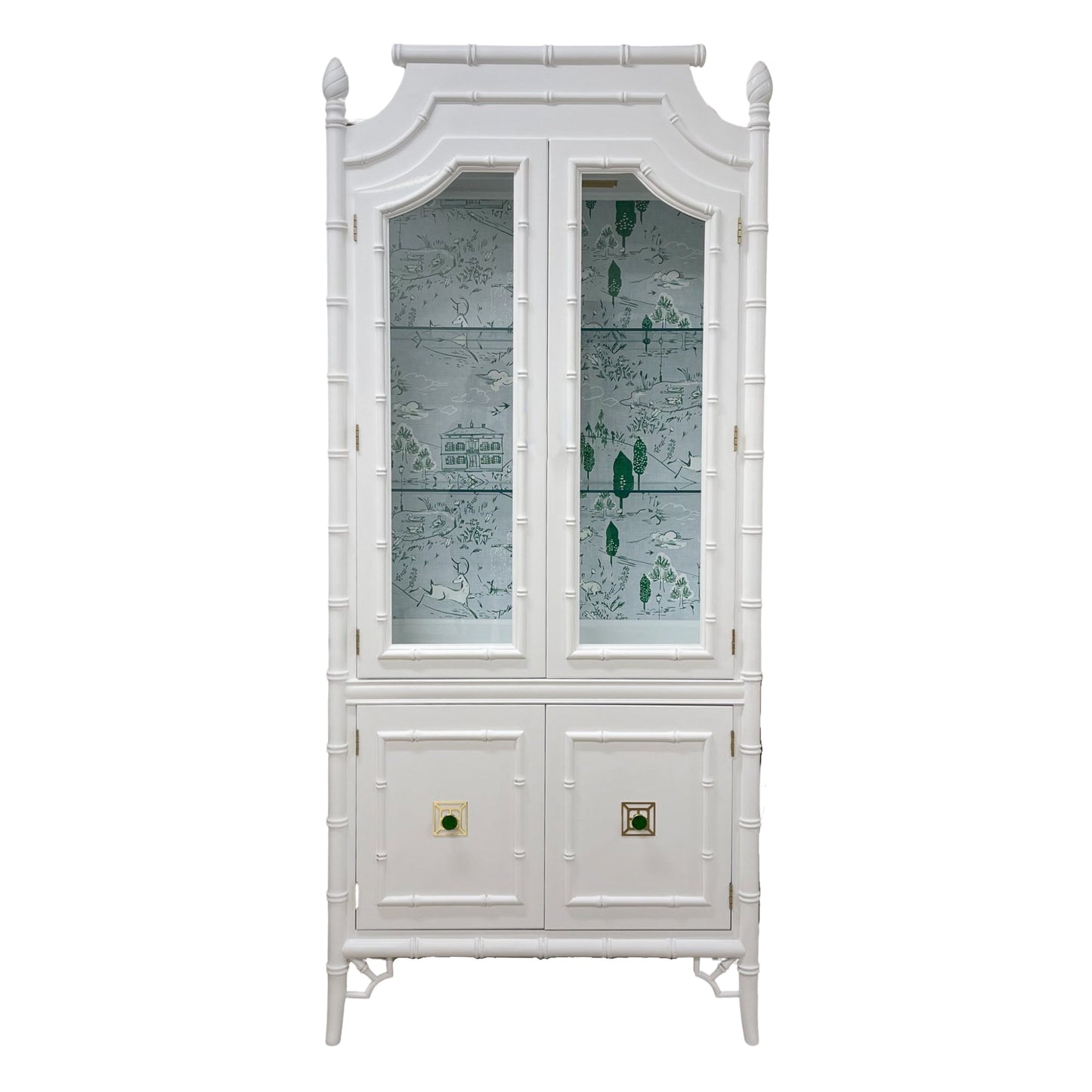"Waverly" Stanley Faux Bamboo Hutch