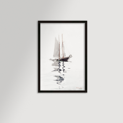 Watercolor Sailboat Archival Reproduction Art Print