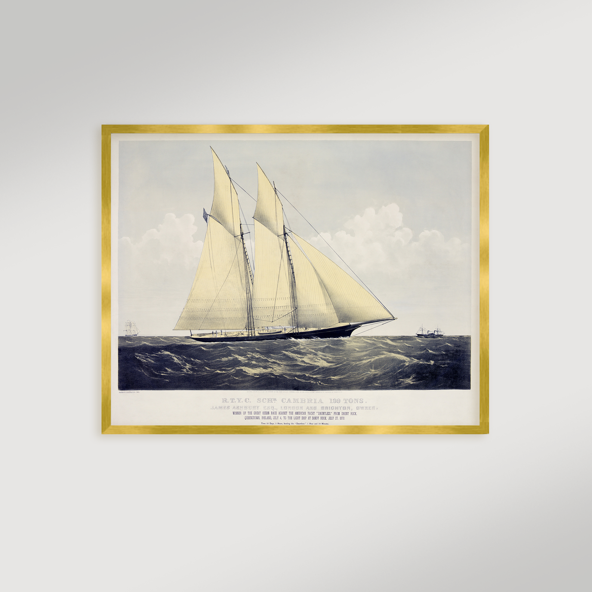 Vintage Irish Schooner Archival Reproduction Art Print
