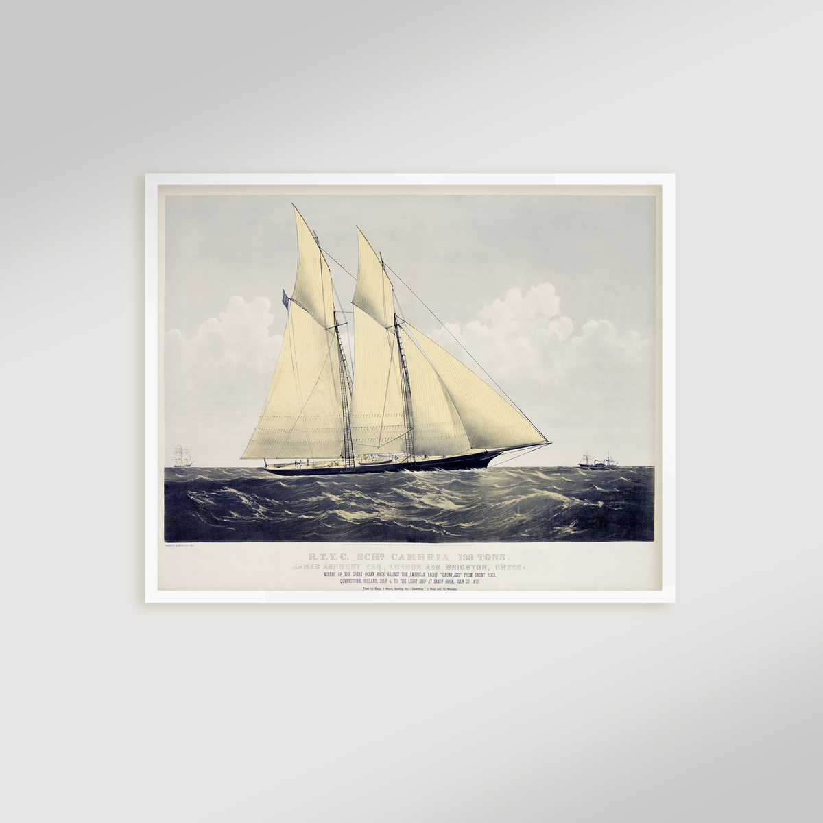 Vintage Irish Schooner Archival Reproduction Art Print
