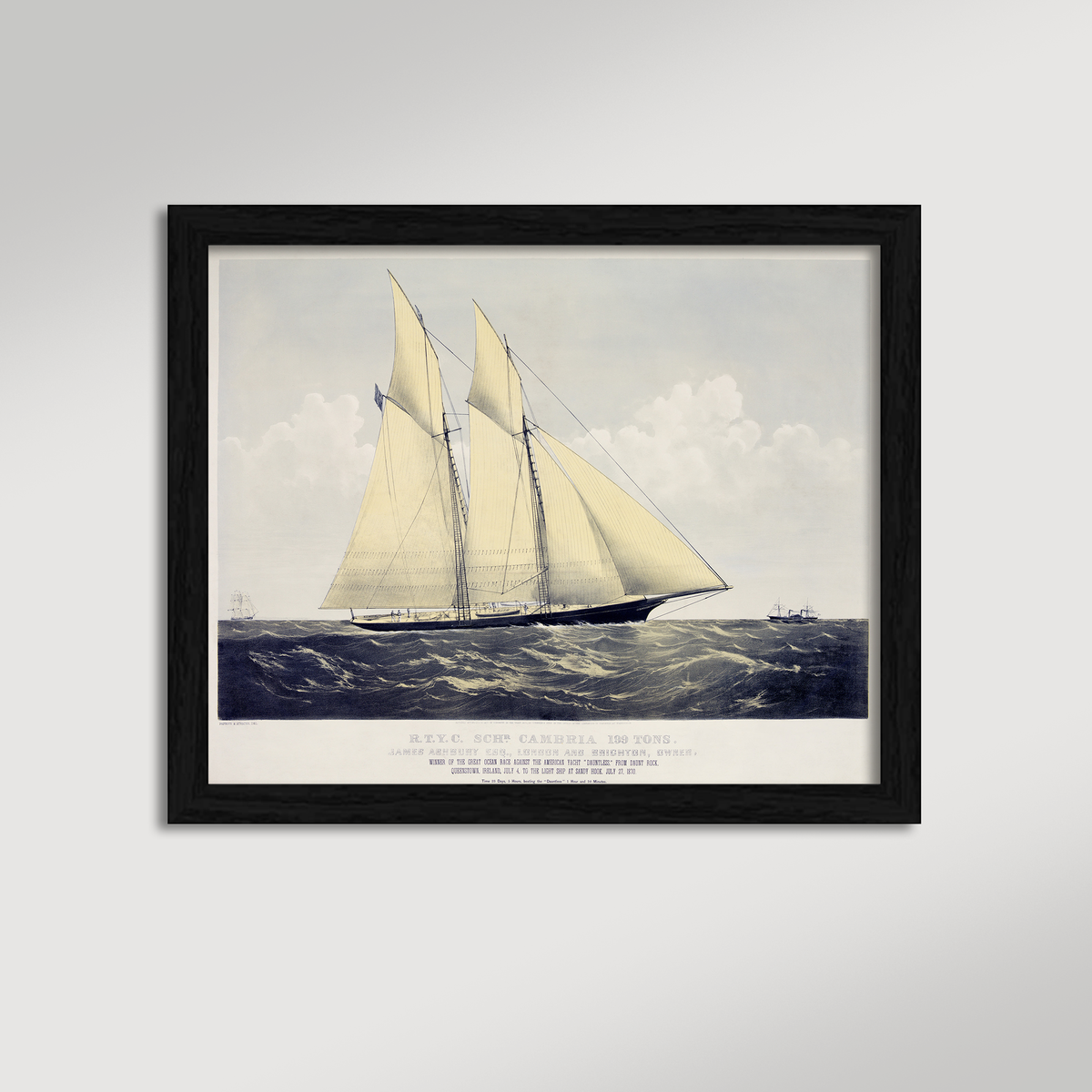 Vintage Irish Schooner Archival Reproduction Art Print