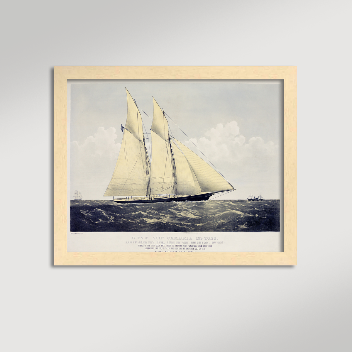 Vintage Irish Schooner Archival Reproduction Art Print