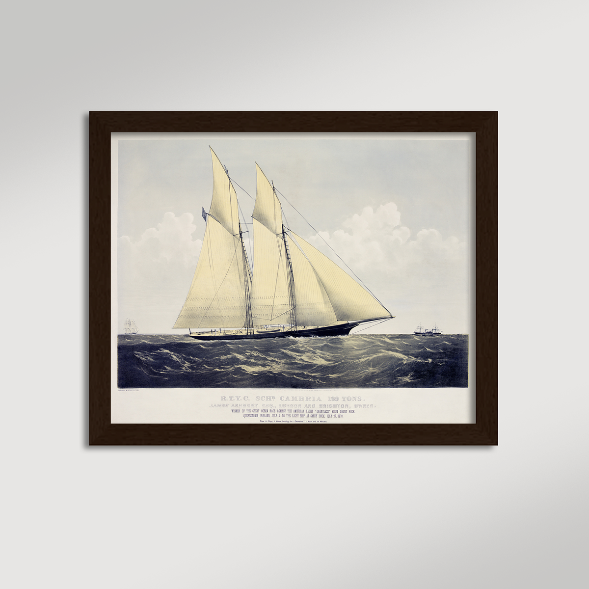 Vintage Irish Schooner Archival Reproduction Art Print