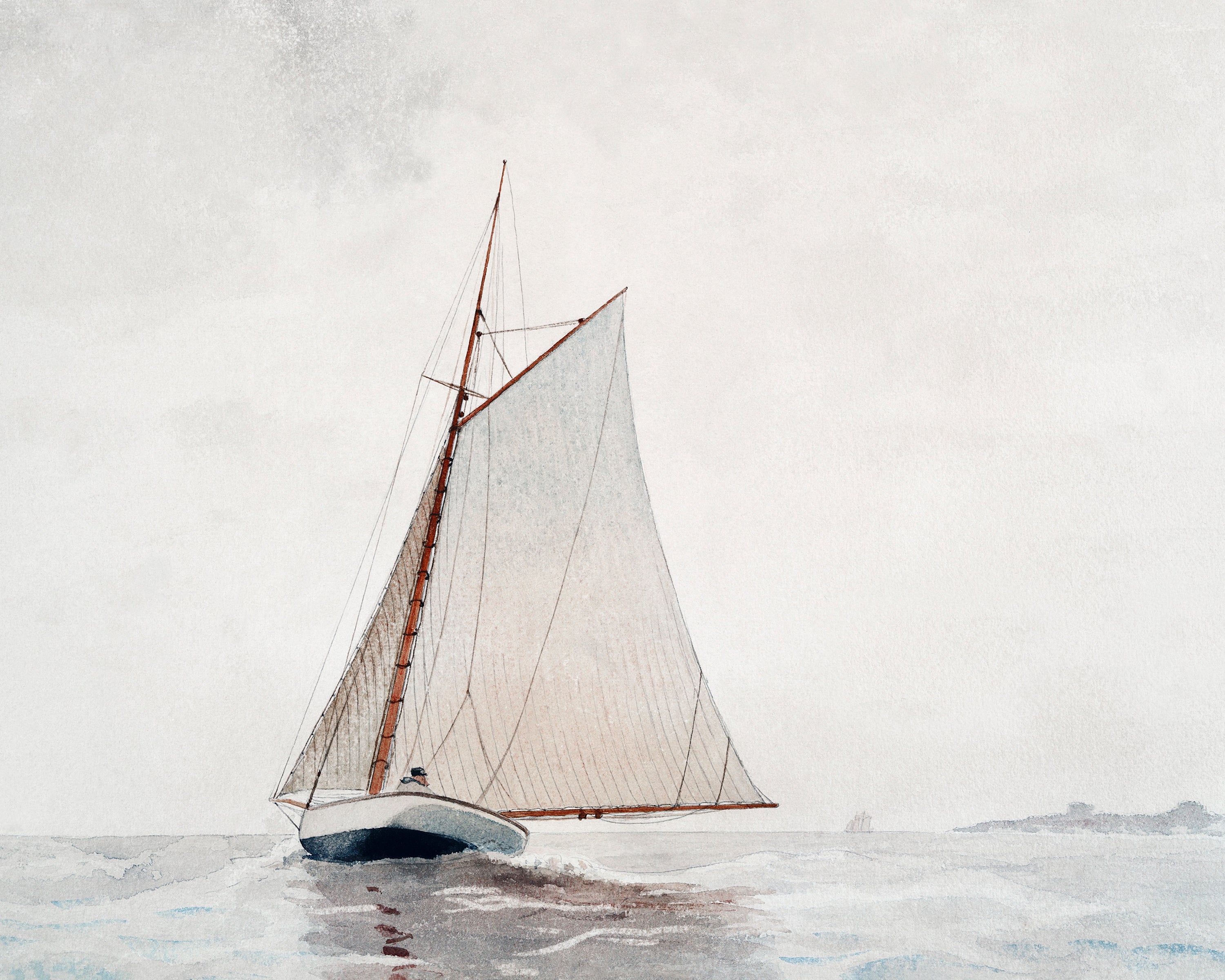 Sailing off Gloucester Archival Reproduction Art Print